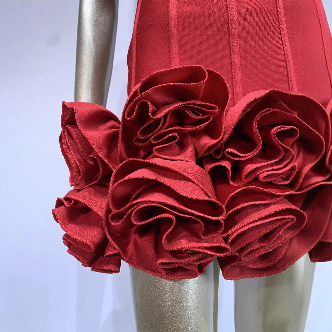 Red Carpet Rosette Mini Dress