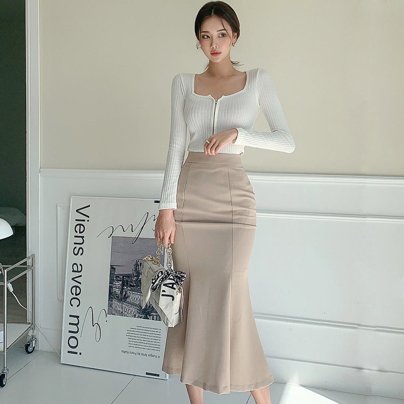 Two-piece Hip Fishtail Skirt