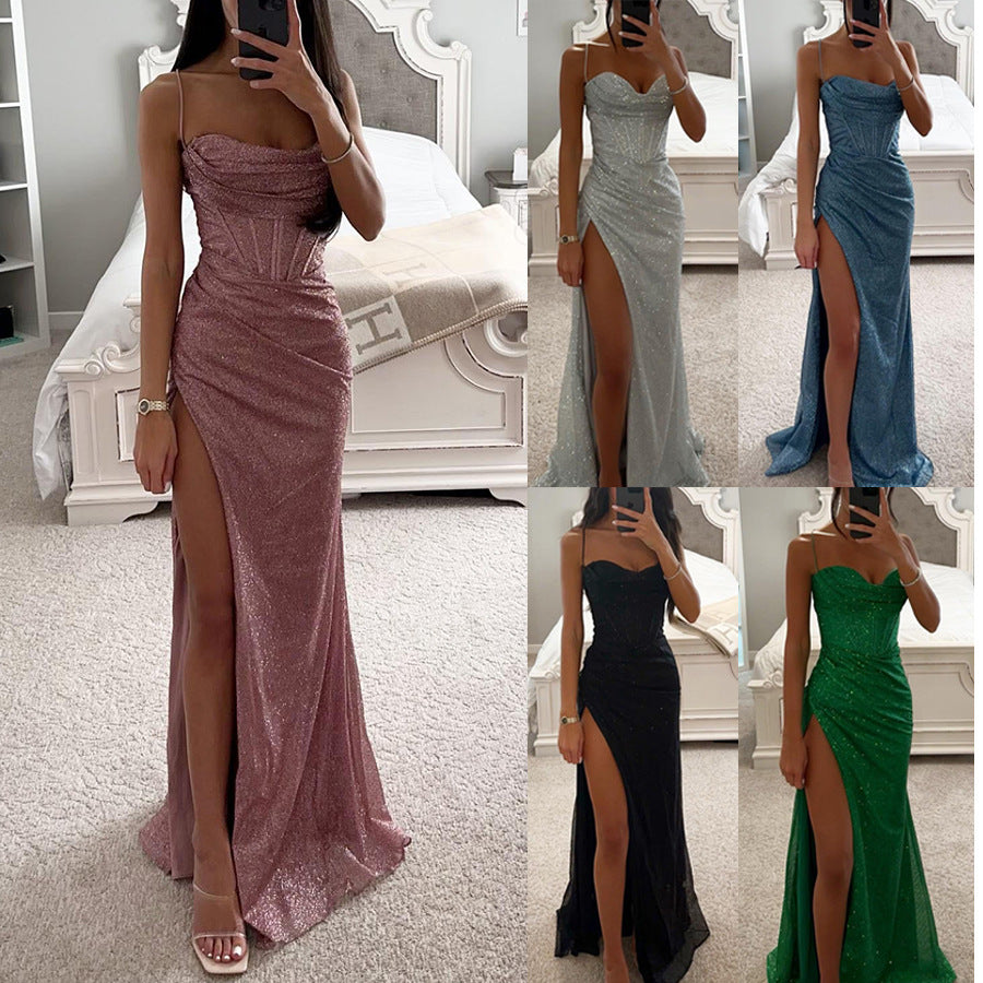 V-neck Long Dress