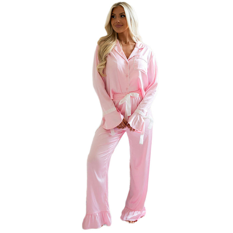 Simple Style Pleated Satin Casual Suit