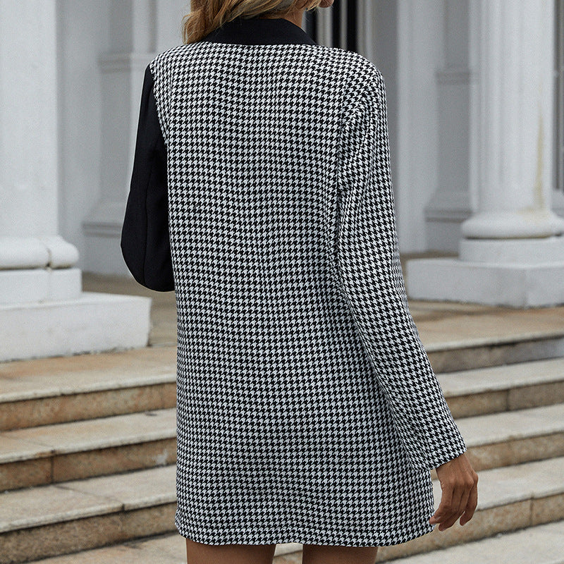 Two Toned Black And White Plaid Suit