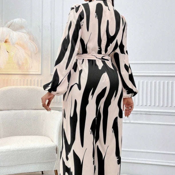 Long Sleeved Printed Jumpsuit
