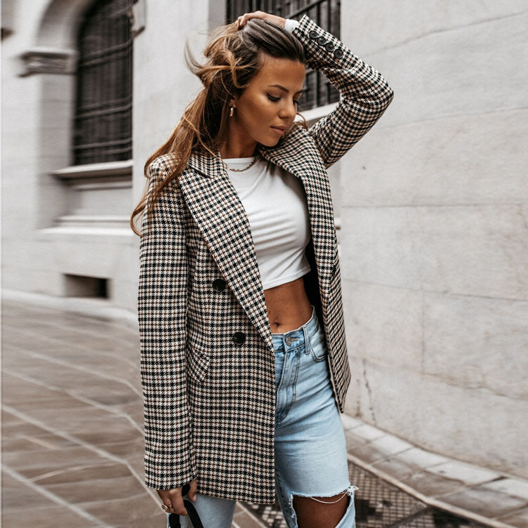 Plaid Printed Coat