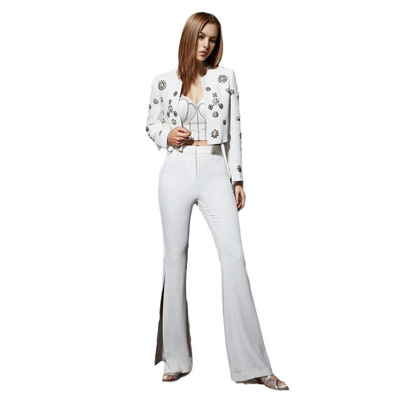 Fashionable With Side-slit Bootcut Trousers