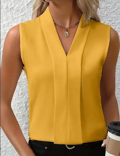 Women's Elegant Sleeveless V-Neck Blouse