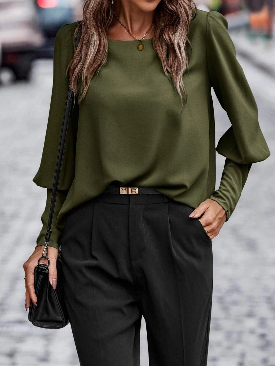 Long Sleeve Solid Casual Shirt