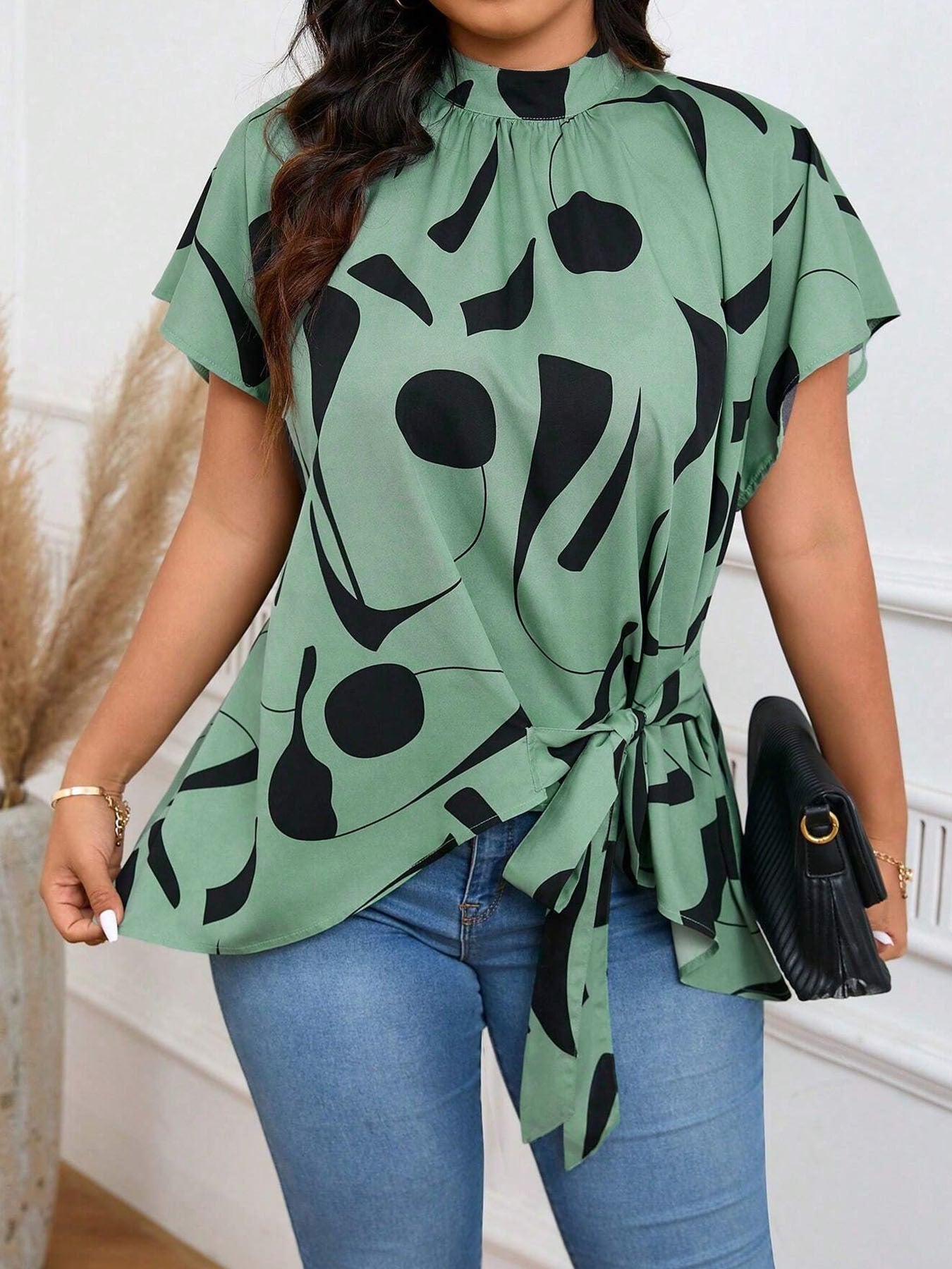 Irregular Print Blouse