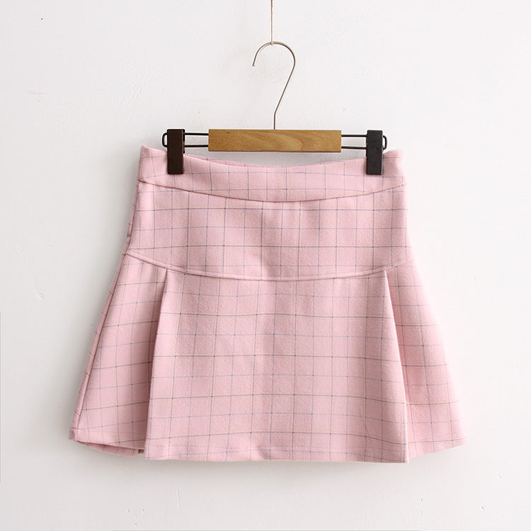 Plaid woolen skirt