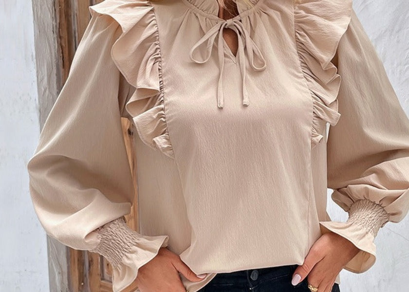 Ruffled Long Sleeve Blouse