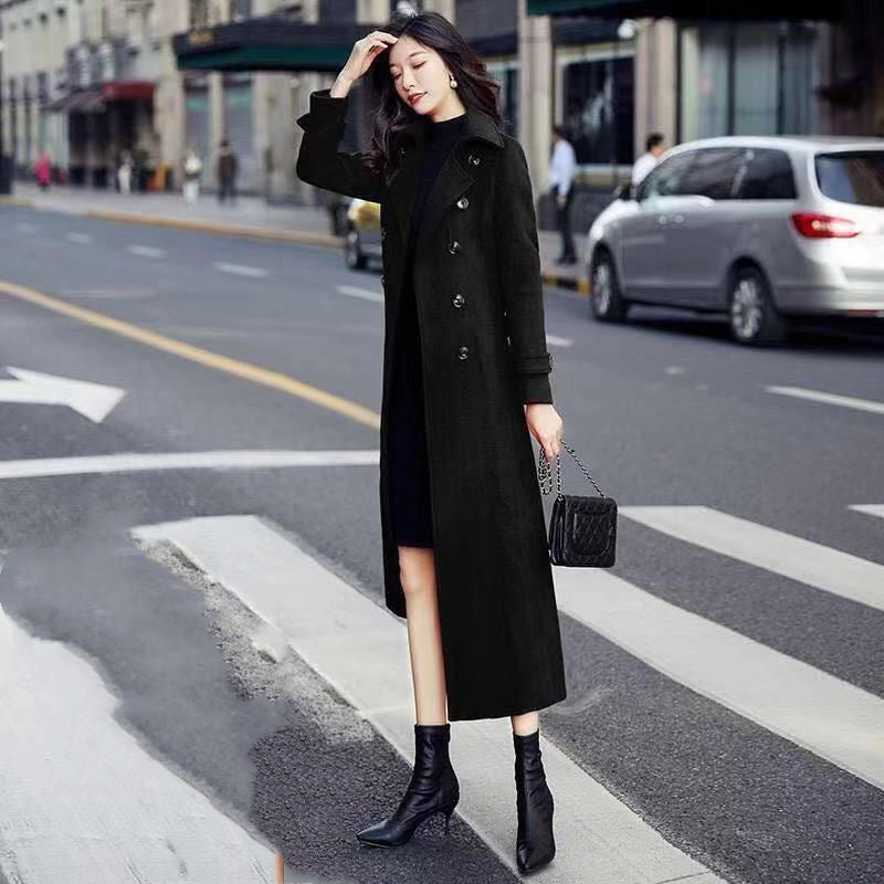 Wool Slim-fit Hepburn Style Overcoat