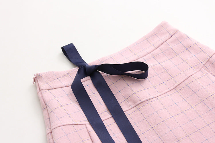 Plaid woolen skirt