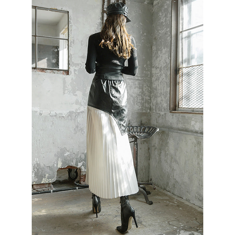 Pleated half length skirt