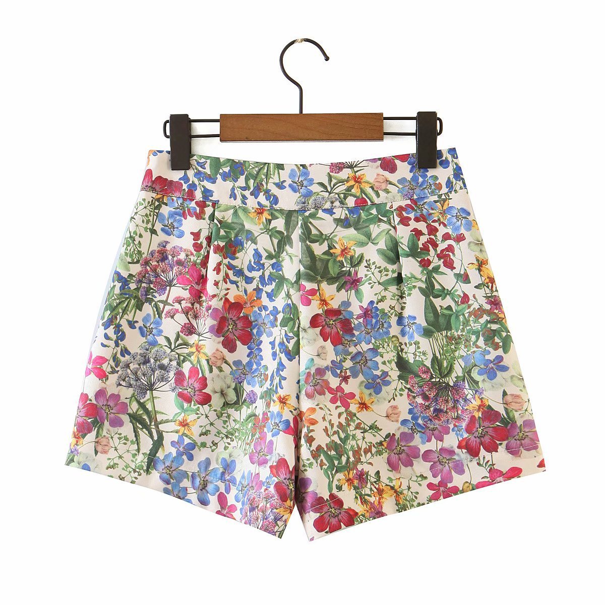 High waist floral print wide-leg shorts