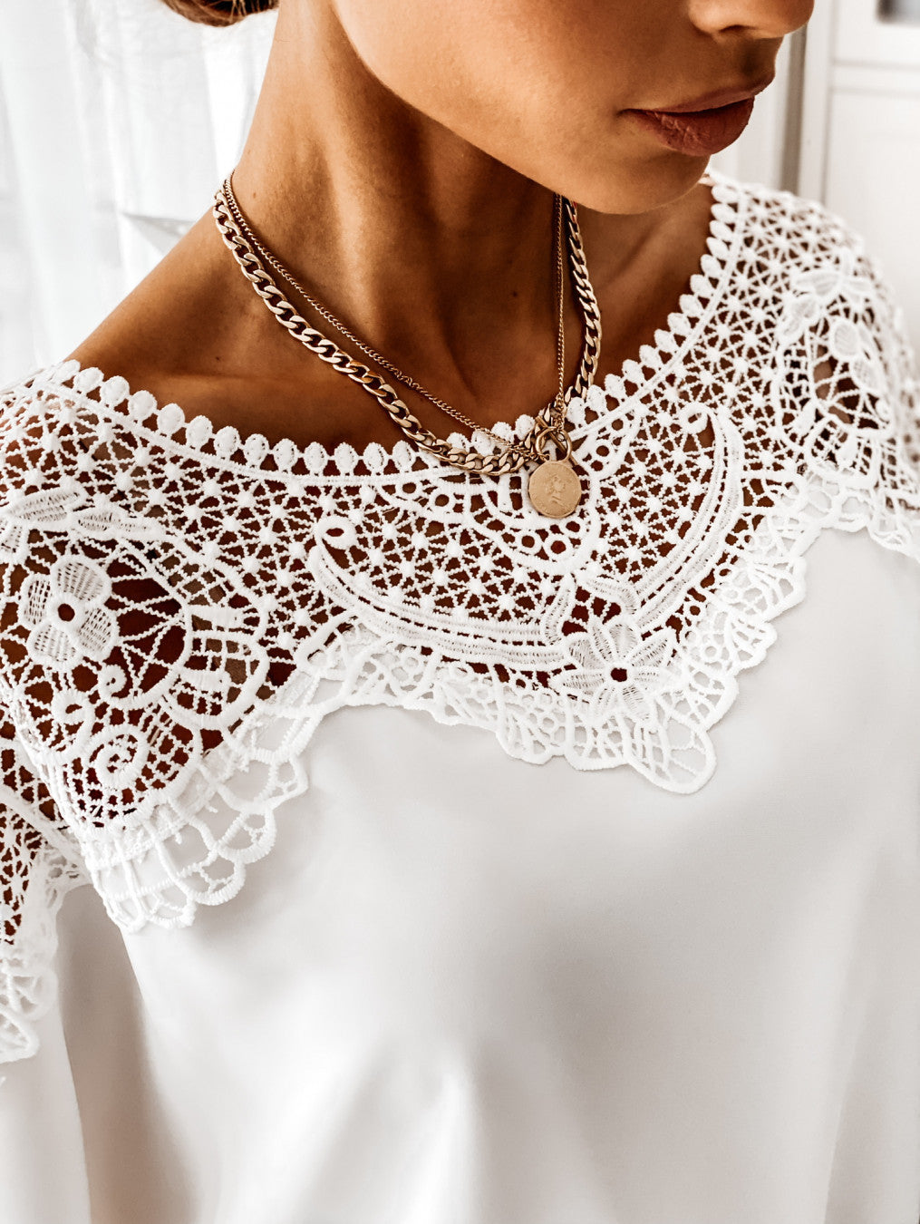 Long Sleeve Lace Blouse