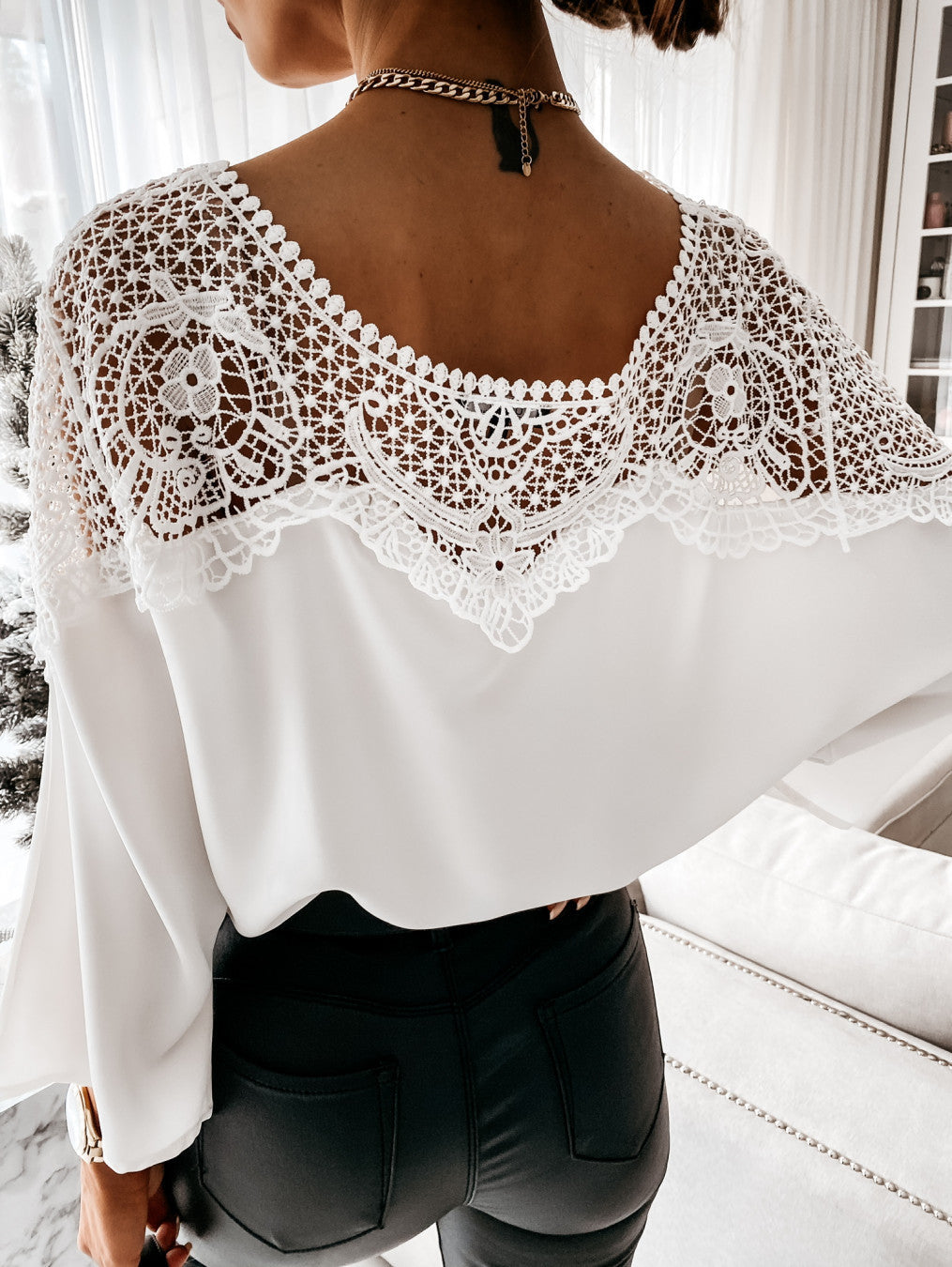 Long Sleeve Lace Blouse