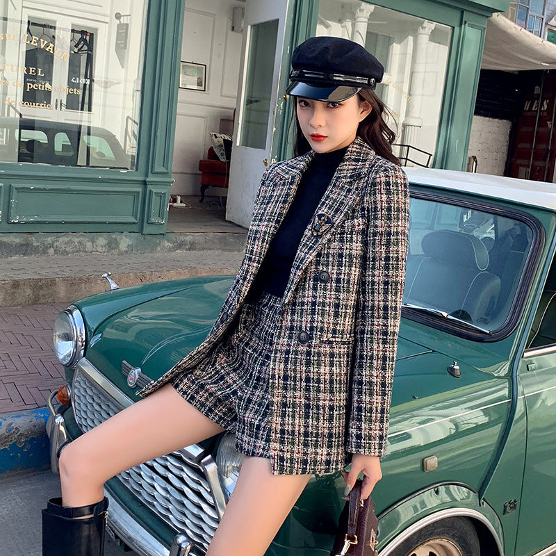 Woolen Plaid Suit