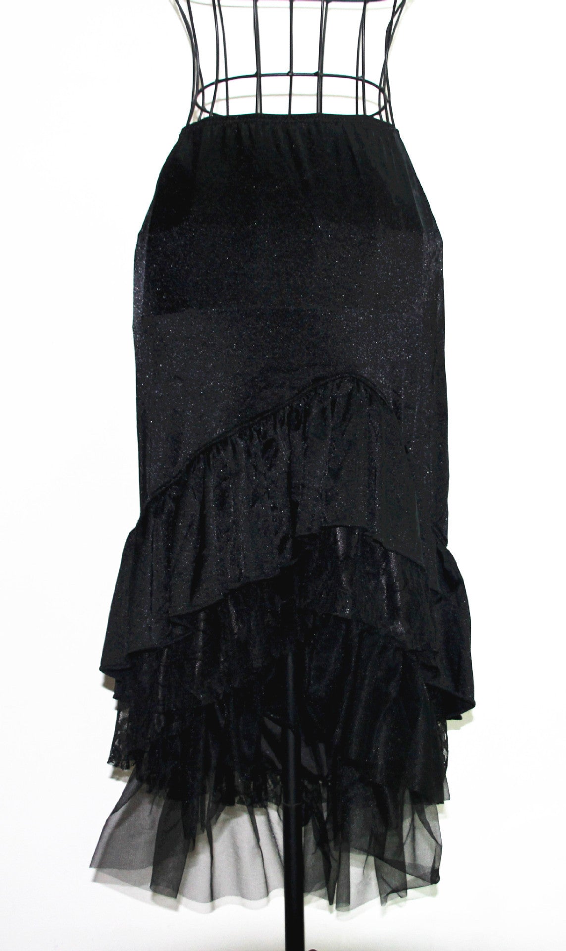 Solid Color Lace Fine Mesh Fishtail Skirt