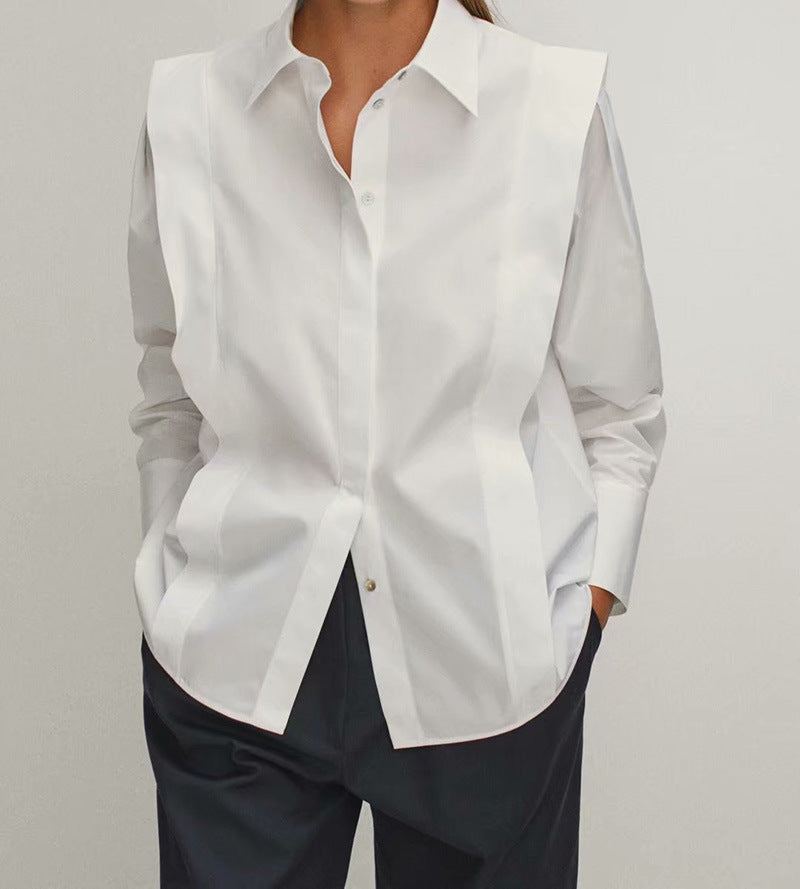 Long-Sleeved Simple Blouse