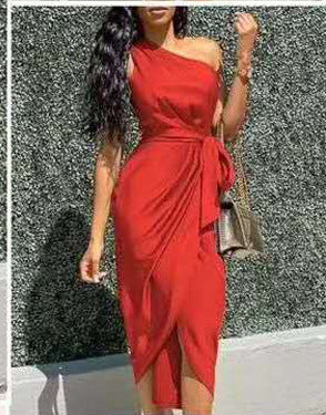 Irregular strap Dress