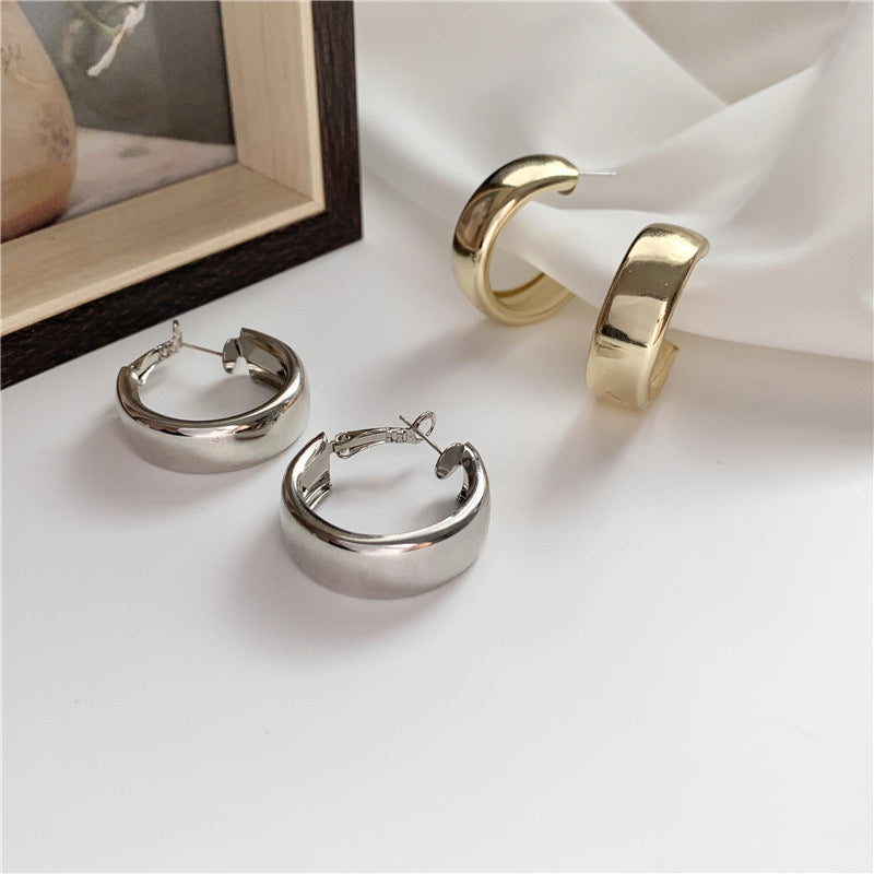 Minimalist Brand Hoop Circle Earring