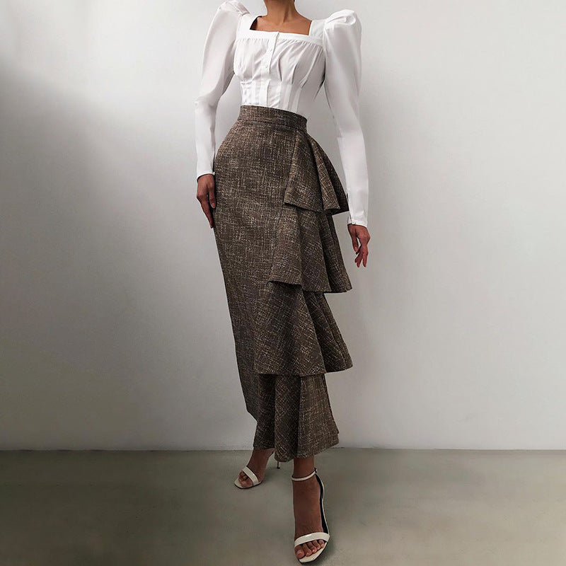 Square Neck White Shirt
