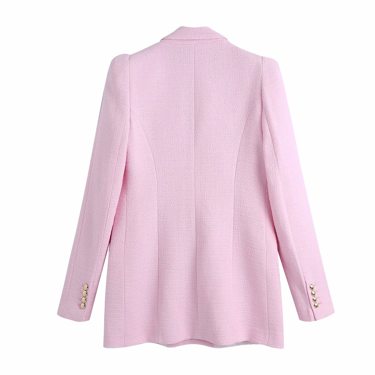 Texture Solid Color Pink Suit