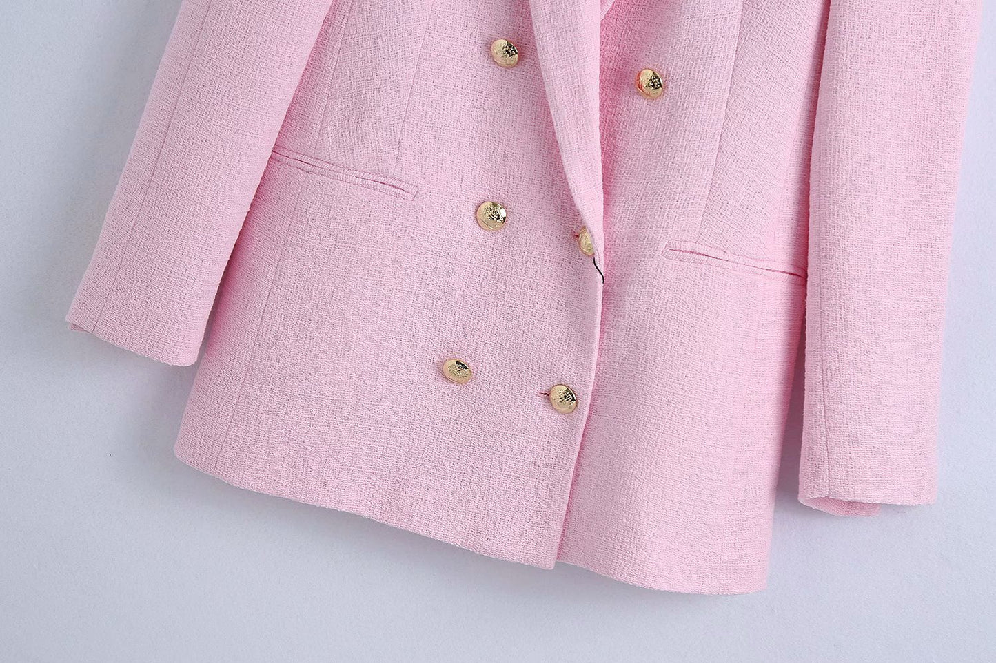 Texture Solid Color Pink Suit