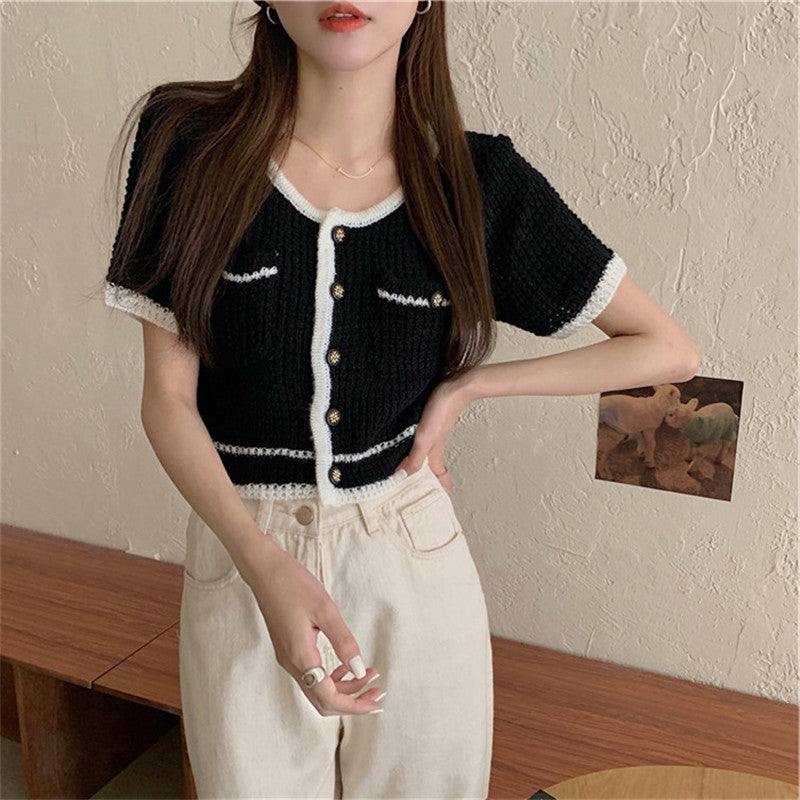 Thin Short-sleeved Design Blouse