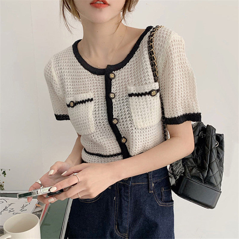 Thin Short-sleeved Design Blouse