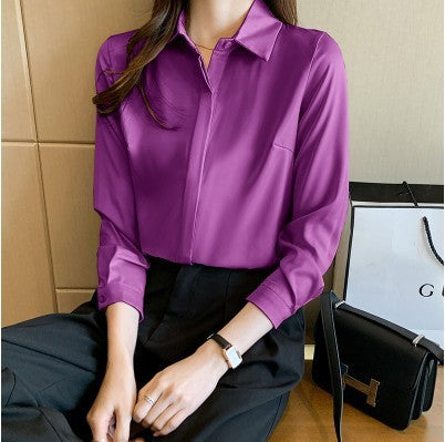 Long-sleeved Satin Shirt