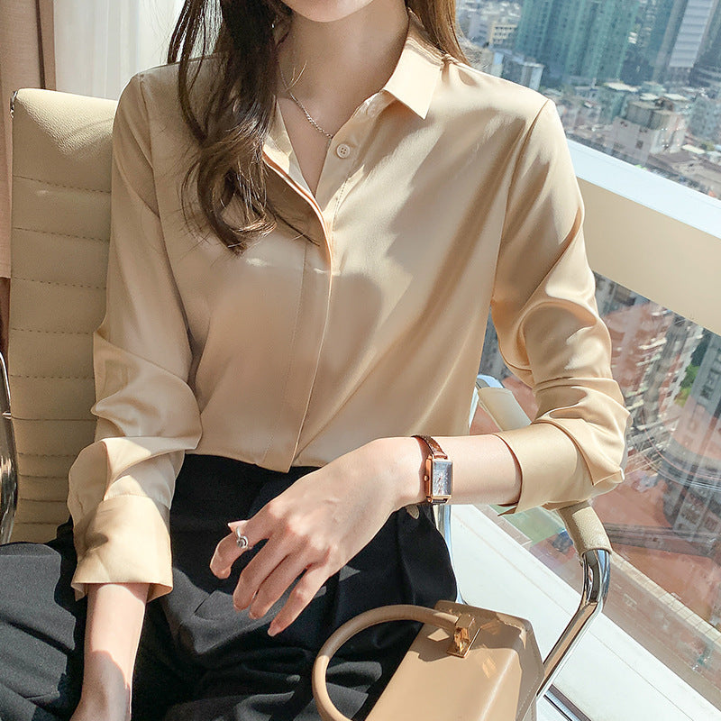 Long-sleeved Satin Shirt