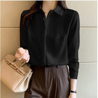 Long-sleeved Satin Shirt