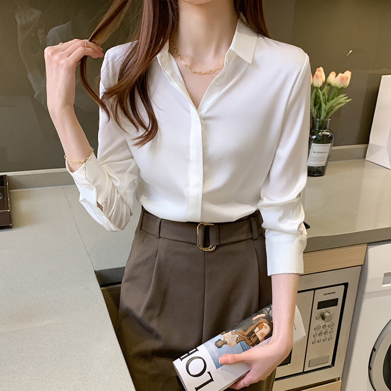 Long-sleeved Satin Shirt