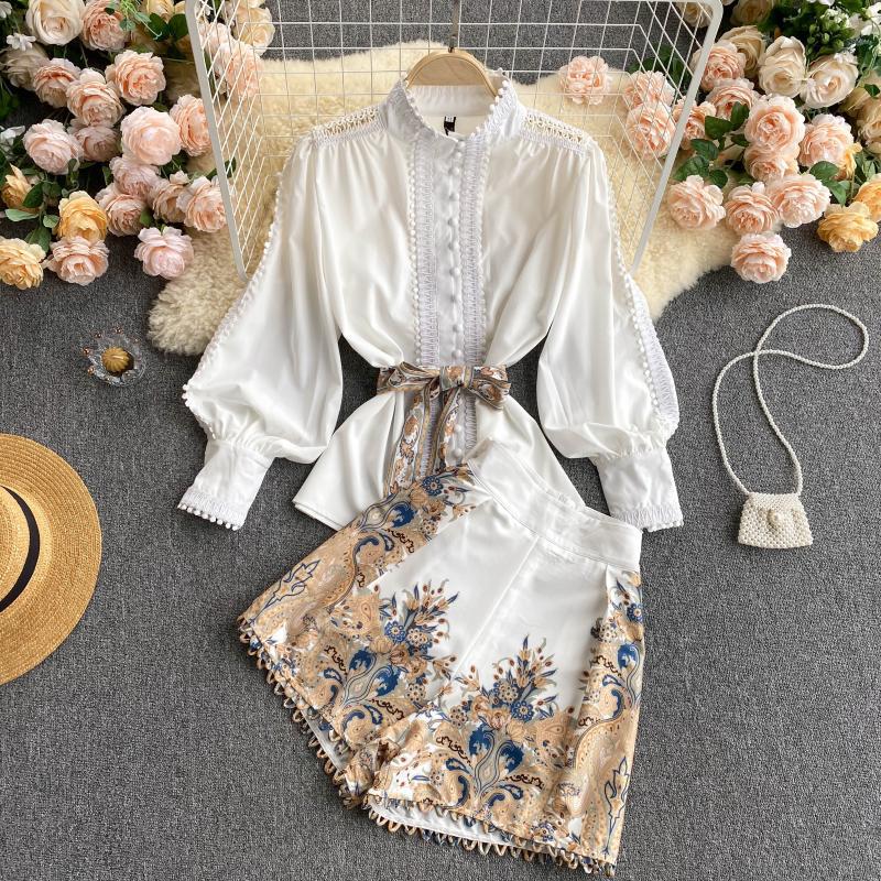Two-piece French Temperament suit set by M Chic Boutique featuring elegant tailoring and stylish design.