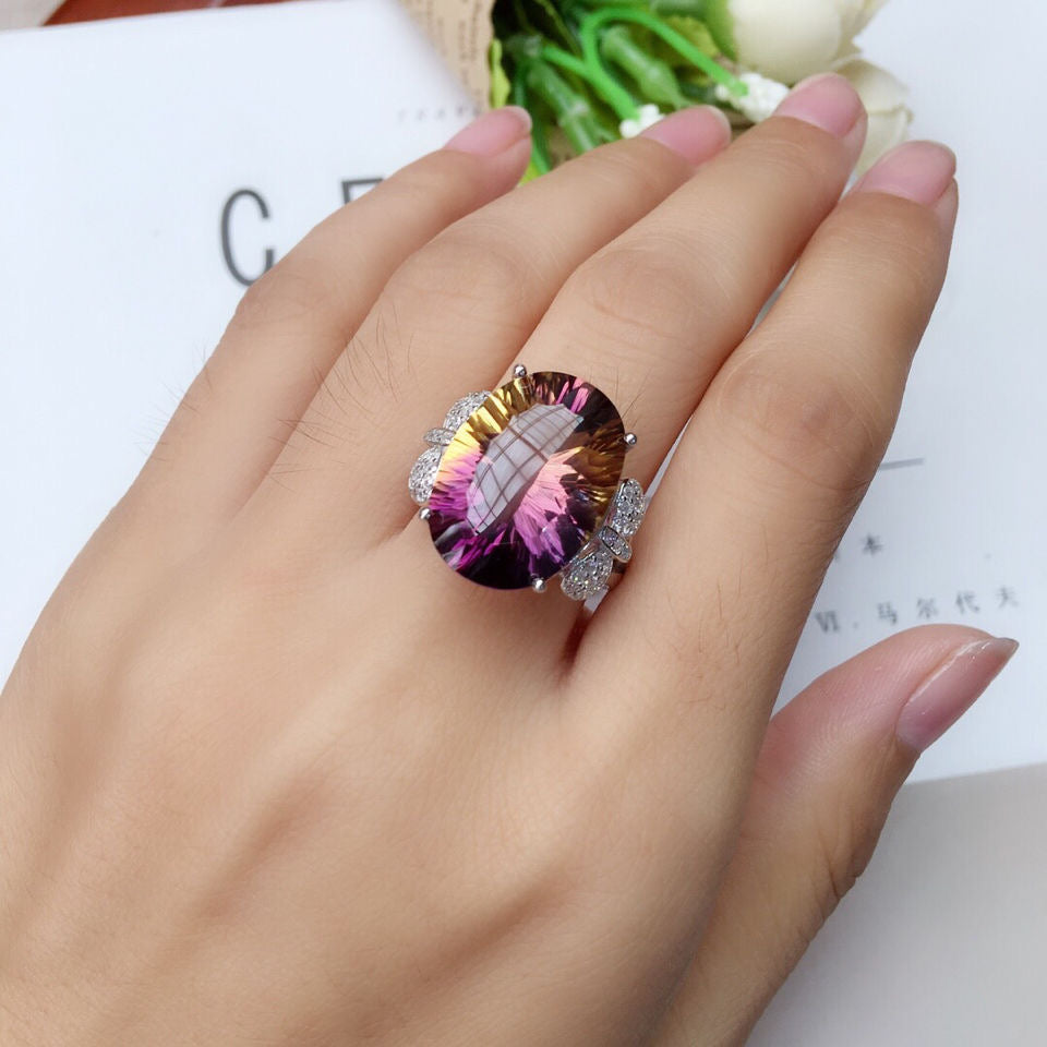 Rose Gold / Silver Ametrine Ring