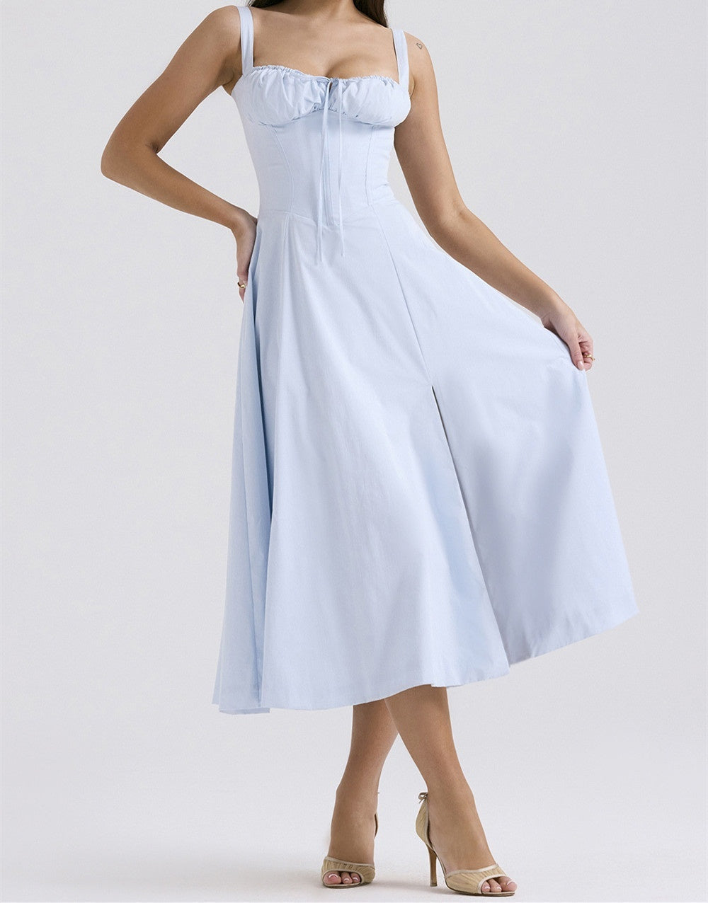 Mid-length Corset Elegant Slit Dress