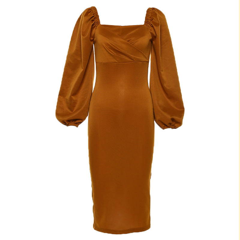 Elegant puff sleeve dress