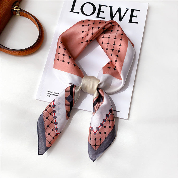 Elegant Geometry Print Square Scarf Women
