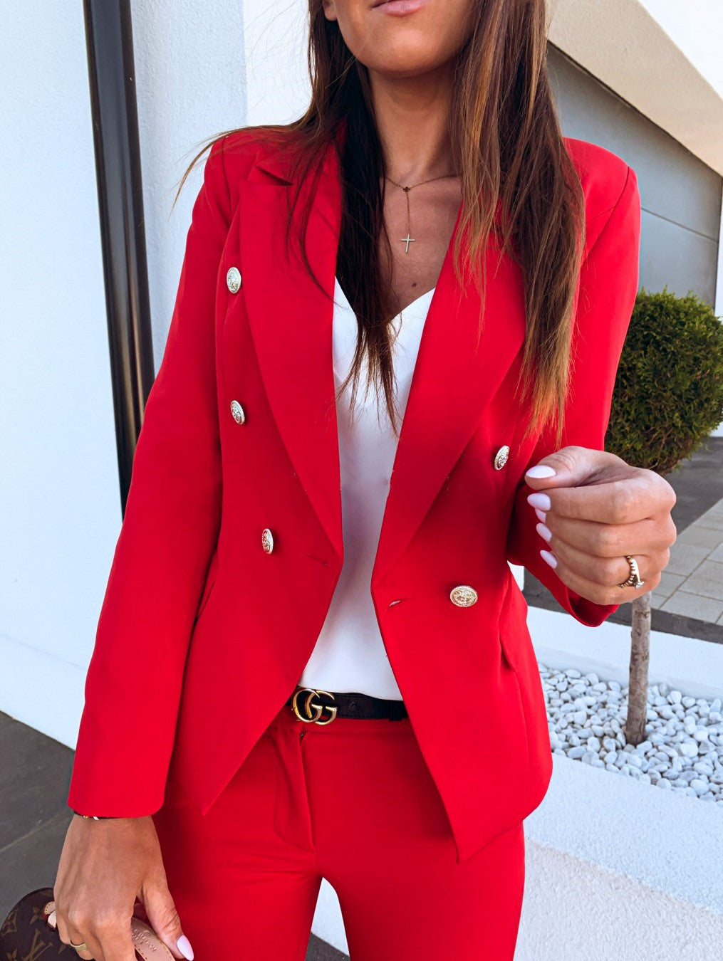 Metal button double breasted Blazer