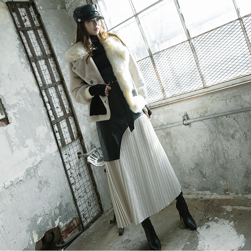Pleated half length skirt