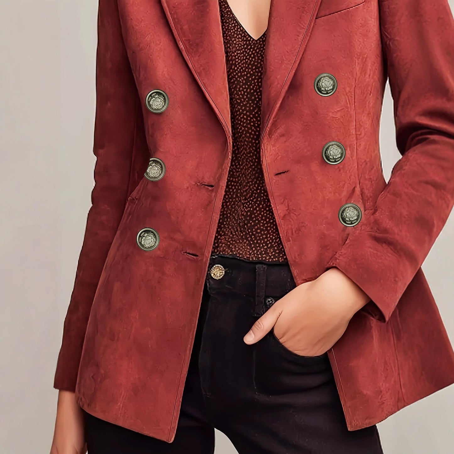 French-style Elegant Vintage Double-breasted Blazer