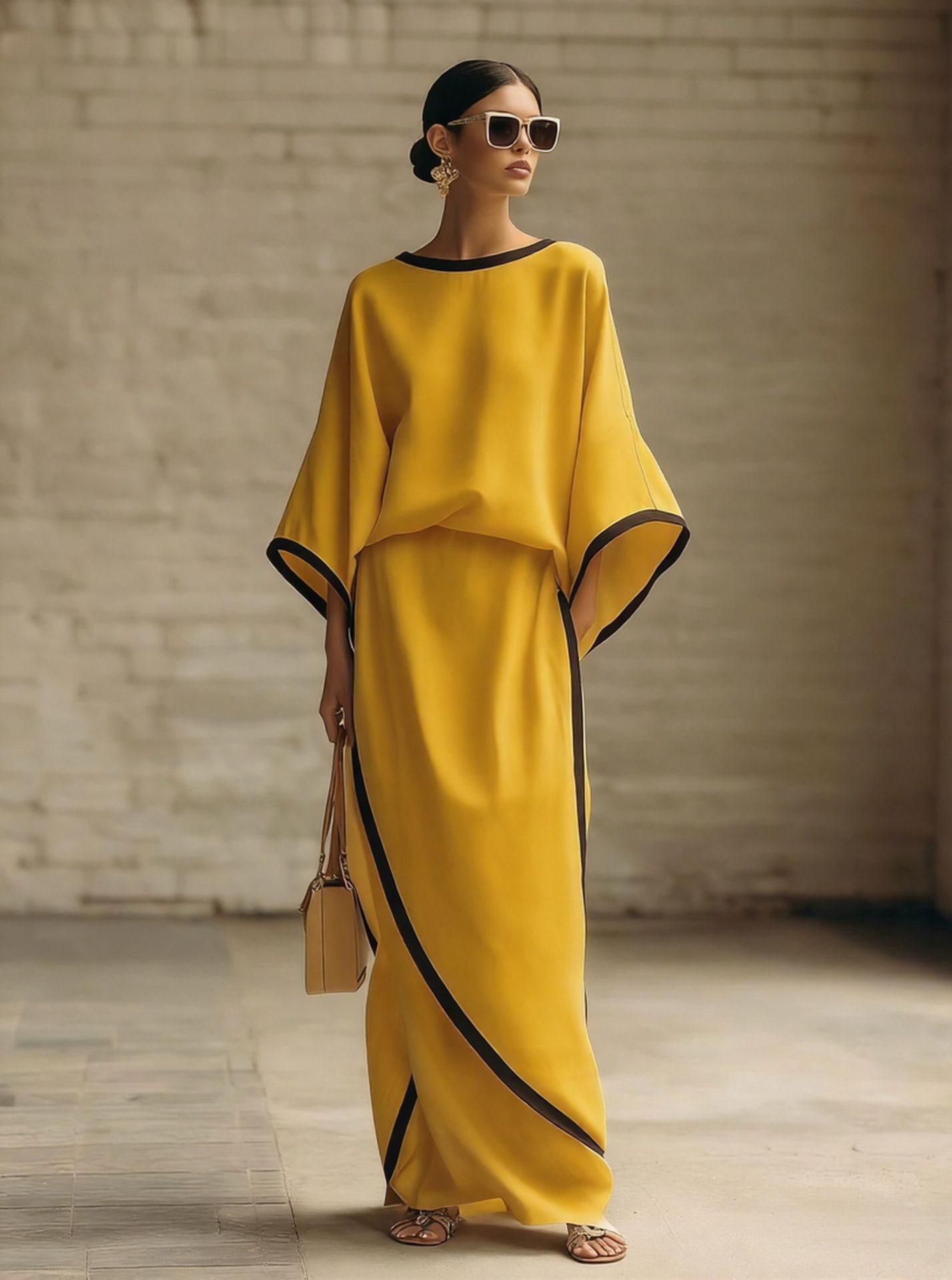 Loose-fitting Wide-leg Pants Two-piece Set