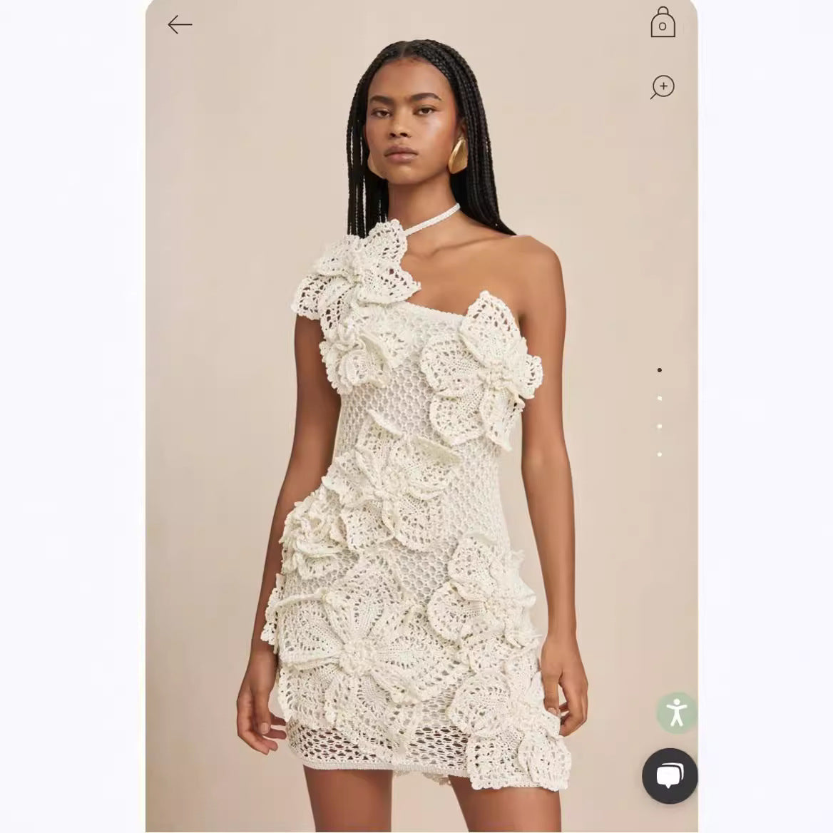 Three-dimensional Vacation Style Flower Dress