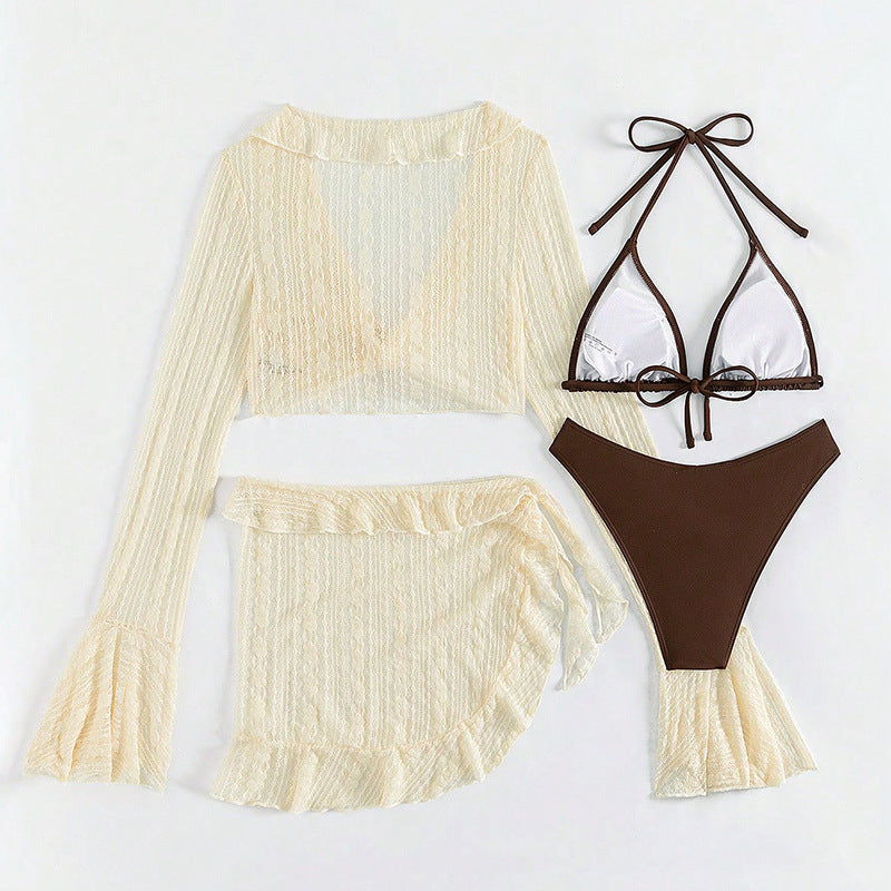 Long-sleeved Blouse Bikini Swimsuit