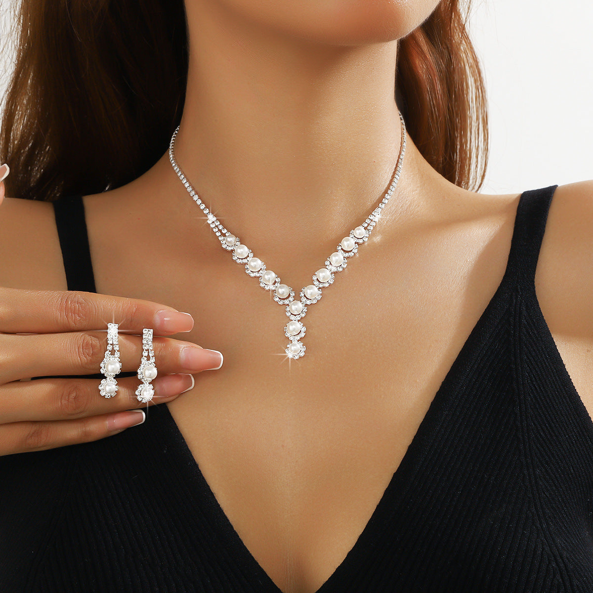 European Rhinestone Suit Necklace