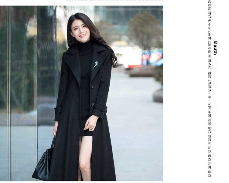 Wool Slim-fit Hepburn Style Overcoat