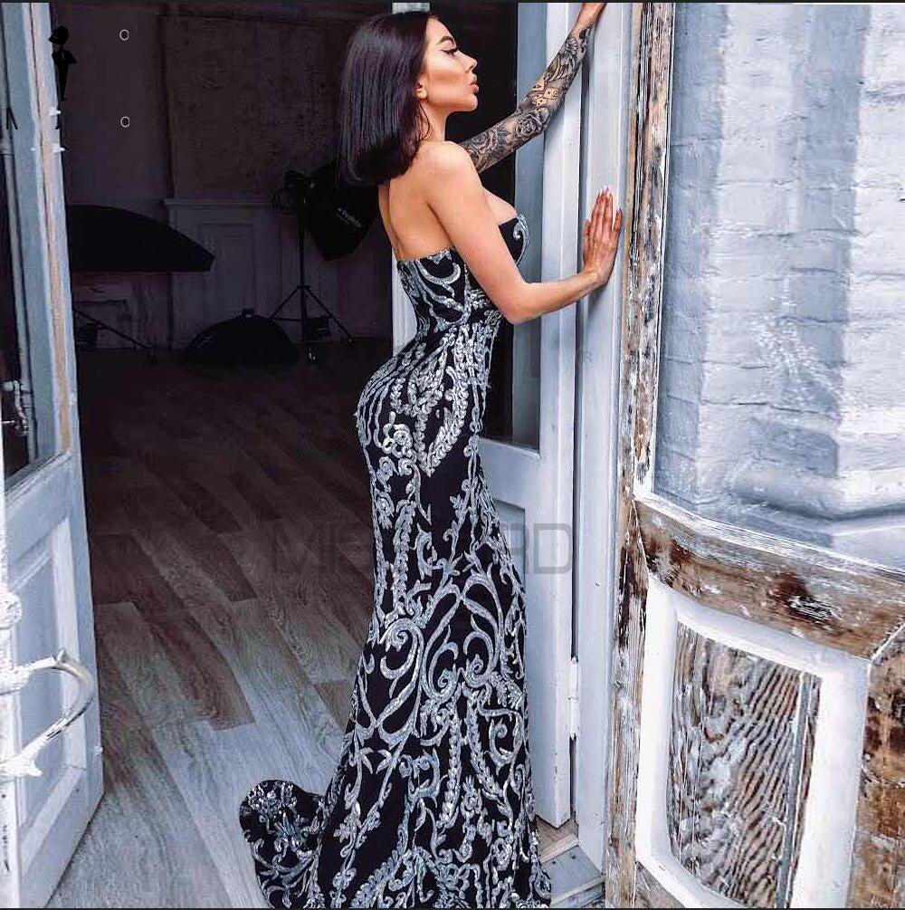 Elegant evening fishtail dress