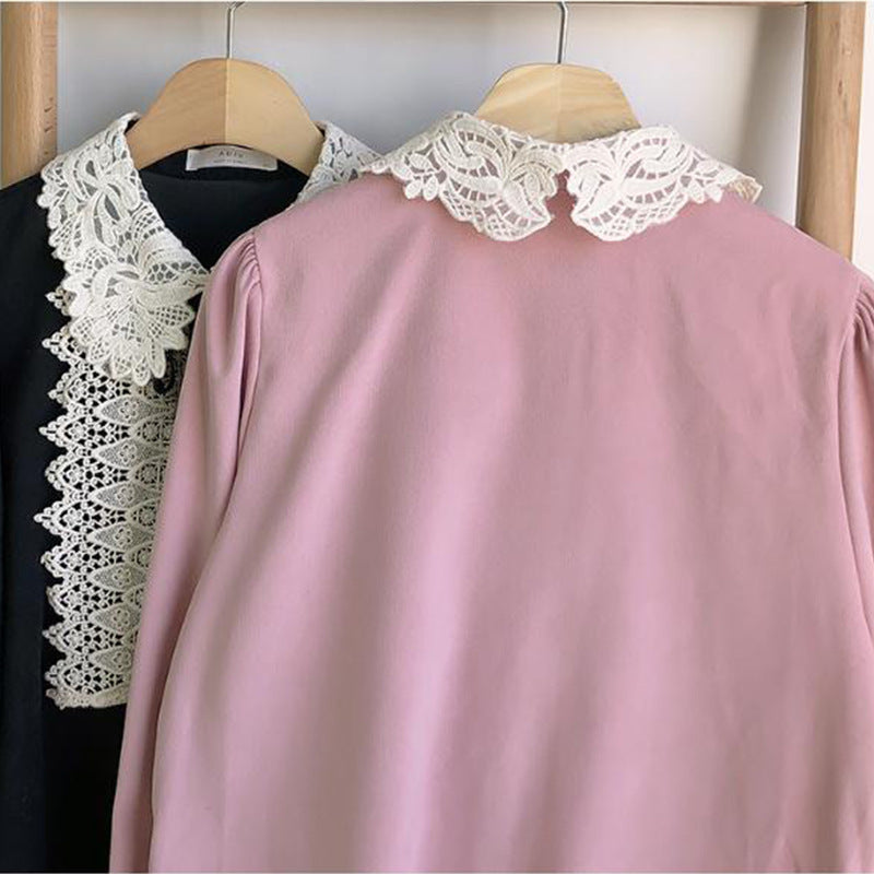 Lace Bow Elegant Long Sleeve Dress