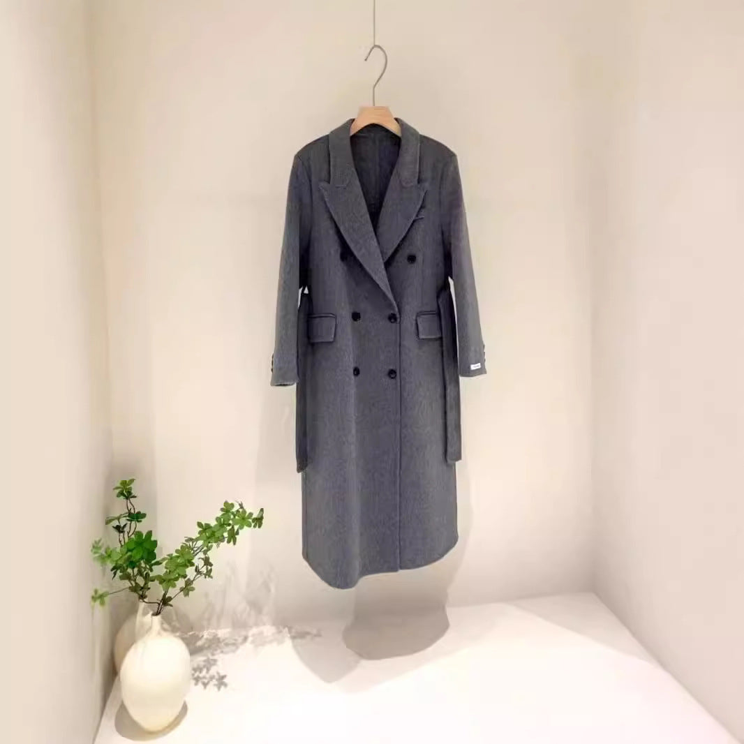 Shoulder Double-sided Wool Overcoat