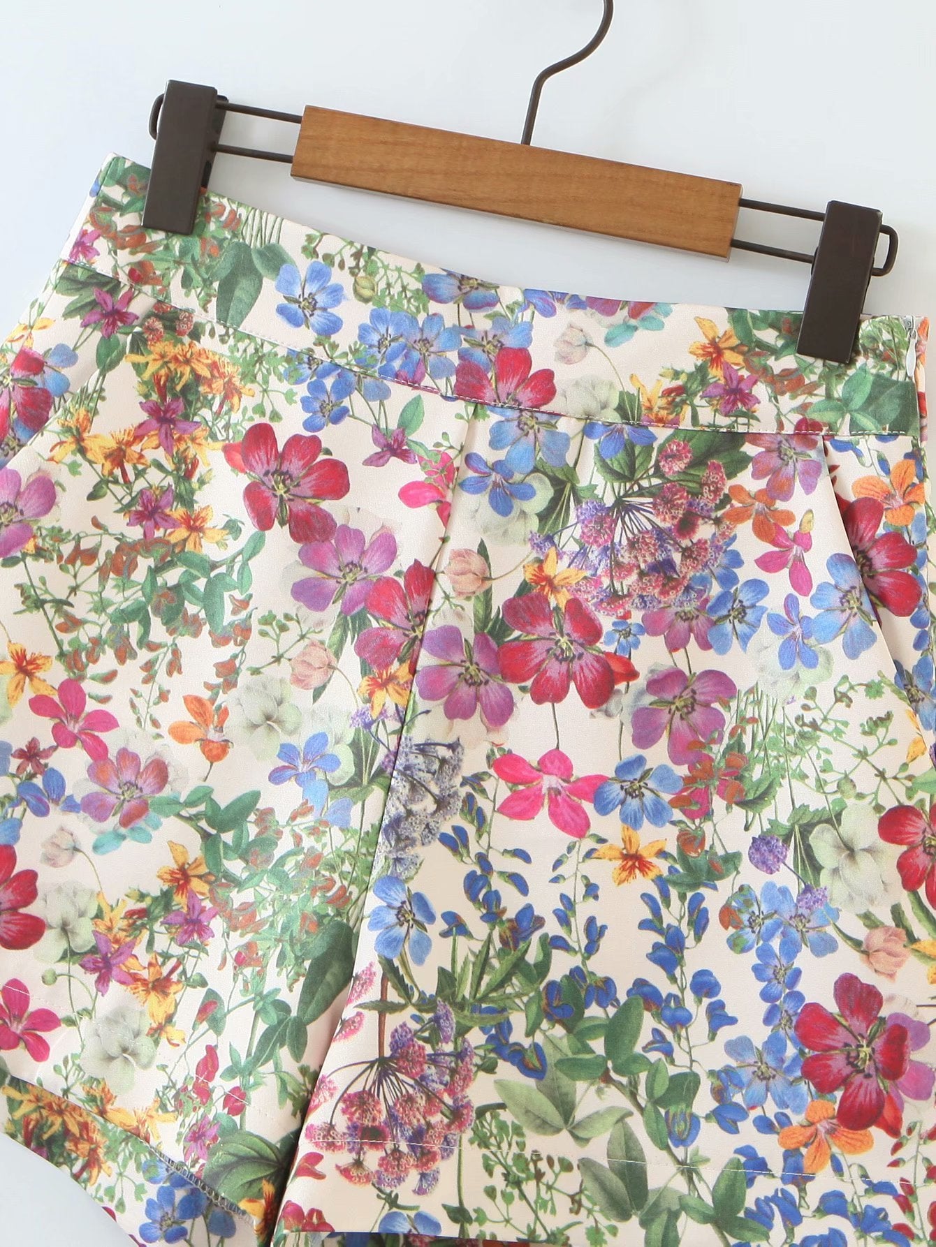 High waist floral print wide-leg shorts